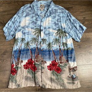 EUC Mens Steve & Barry’s‎ Classic Hawaiian Short Sleeve Button Up Beach Size XXL